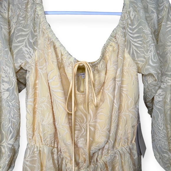 NWT Tularosa Ida Romper Balloon Sleeve Ruffle Hem Playsuit in Lemon Drop Small - Picture 3 of 15